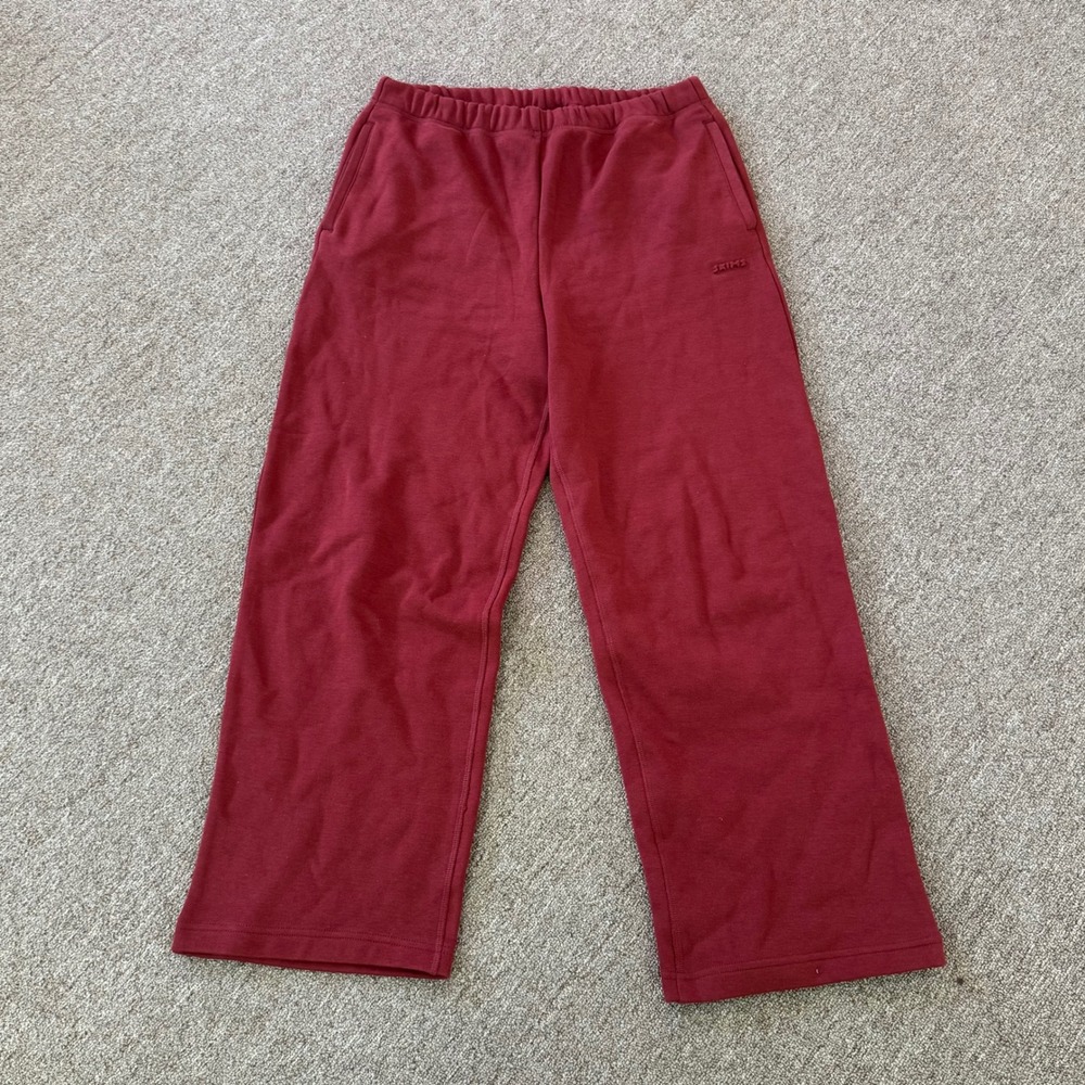 SKIMS Cotton Fleece Classic Straight Leg Pant Merlot‎ ST-PNT-8385W Womens Size M